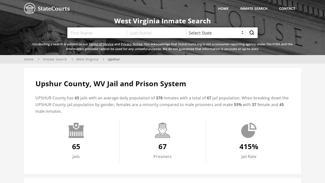 Upshur County, WV Inmate Search - StateCourts