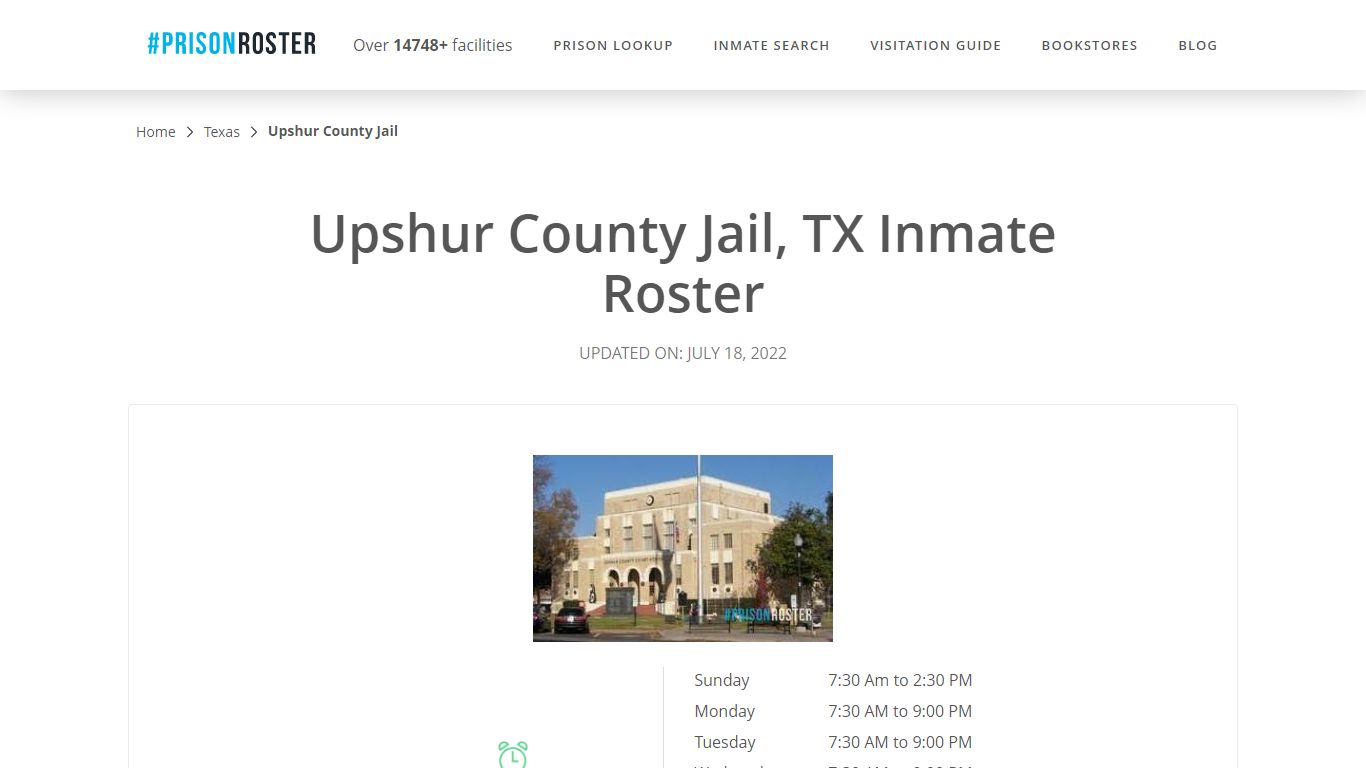 Upshur County Jail, TX Inmate Roster - Inmate Locator